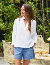 Load image into Gallery viewer, Frank &amp; Eileen Gabi Popover Shirt Washed Linen | White