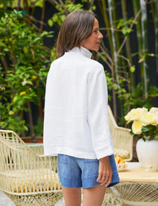 Frank & Eileen Gabi Popover Shirt Washed Linen | White