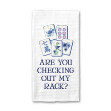 Load image into Gallery viewer, Are You Checking Out My Rack? Mahjong Tea Towel