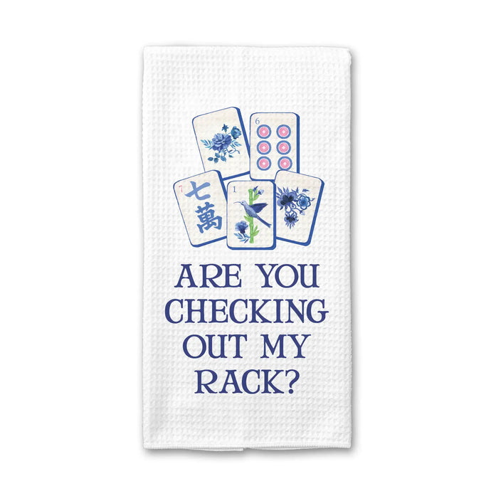 Are You Checking Out My Rack? Mahjong Tea Towel