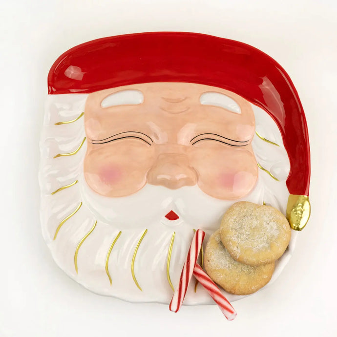 Red Santa Cookie Platter