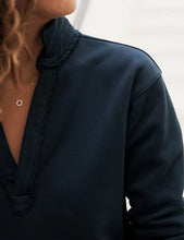 Load image into Gallery viewer, Frank &amp; Eileen Patrick Popover Henley | Navy Triple Fleece