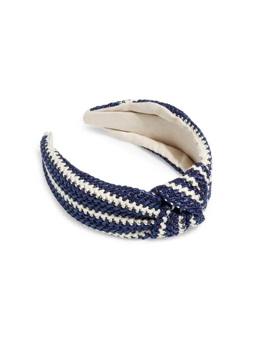 Navy Frenchie Stripe Raffia Headband