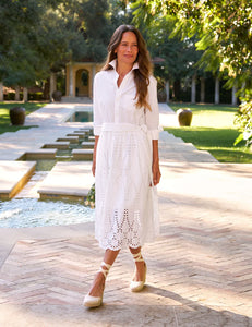 Frank & Eileen Grace Dress | Eyelet Midi Dress