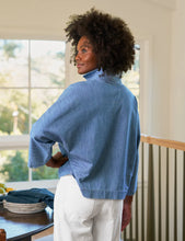 Load image into Gallery viewer, Person wearing a blue sweater in a kitchen setting