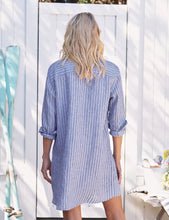 Load image into Gallery viewer, Frank &amp; Eileen Mary Classic Shirtdress | Blue &amp; Navy Stripe