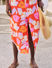 Load image into Gallery viewer, Frank &amp; Eileen Rory Maxi Shirtdress | Italian Classic Linen Orange &amp; Pink Floral