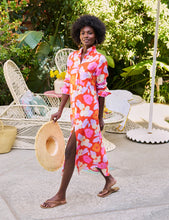Load image into Gallery viewer, Frank &amp; Eileen Rory Maxi Shirtdress | Italian Classic Linen Orange &amp; Pink Floral
