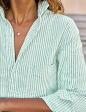 Load image into Gallery viewer, FINAL SALE Frank &amp; Eileen Ireland Dress Utility Dress | Lime StripeI