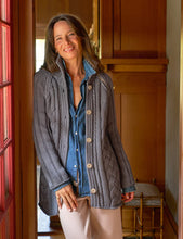 Load image into Gallery viewer, Frank &amp; Eileen Cotswolds Cable Knit Cardigan | Elephant