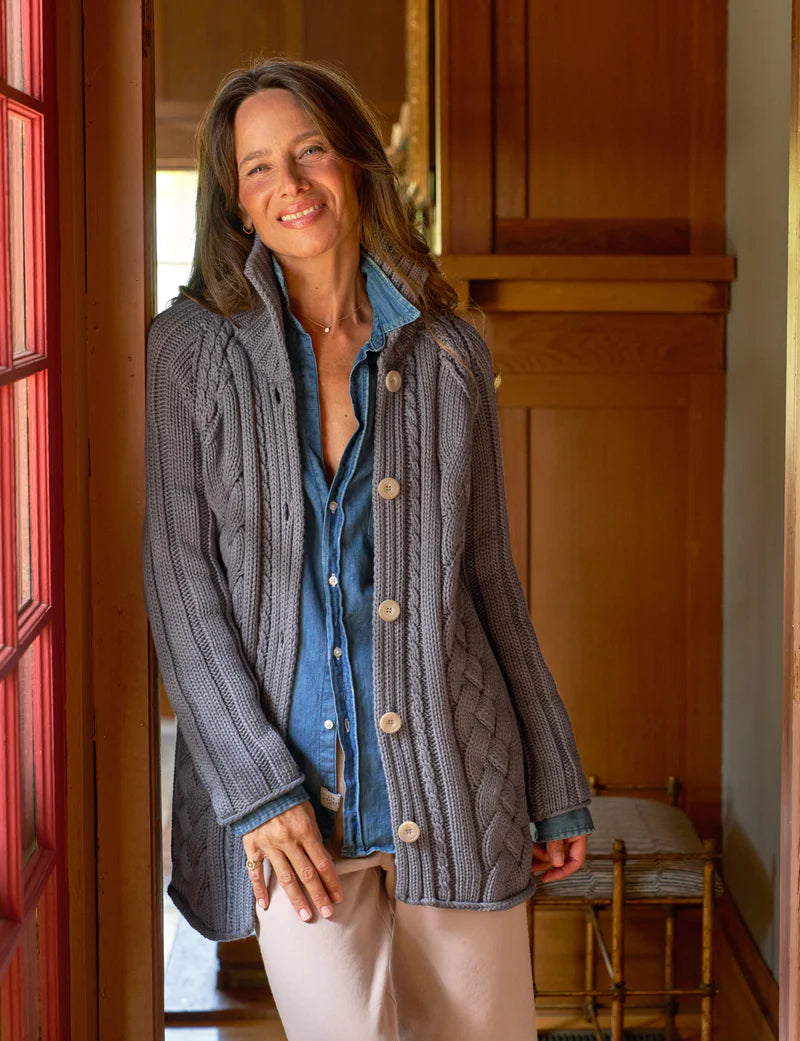Frank & Eileen Cotswolds Cable Knit Cardigan | Elephant