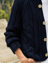 Load image into Gallery viewer, Frank &amp; Eileen Mini Cotswolds Cropped Cable Knit Cardigan | Marine