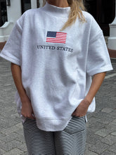 Load image into Gallery viewer, PREORDER Sunkissed Coconut United States Flag Short Sleeve Mock Neck Sweatshirt