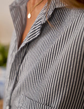 Load image into Gallery viewer, FINAL SALE Frank &amp; Eileen | Eileen Relaxed Button-Up Shirt Navy and White with Silver Stripe