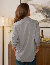 Load image into Gallery viewer, FINAL SALE Frank &amp; Eileen | Eileen Relaxed Button-Up Shirt Navy and White with Silver Stripe