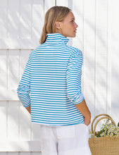 Load image into Gallery viewer, Frank &amp; Eileen Patrick Popover Henley | Turquoise Stripe