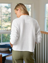 Load image into Gallery viewer, Frank &amp; Eileen Monterey Pointelle Rolled Funnel Neck Sweater | White