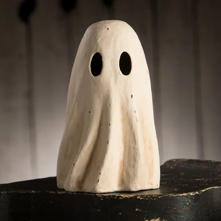 Tall Ghost Luminary Paper Mache | Medium