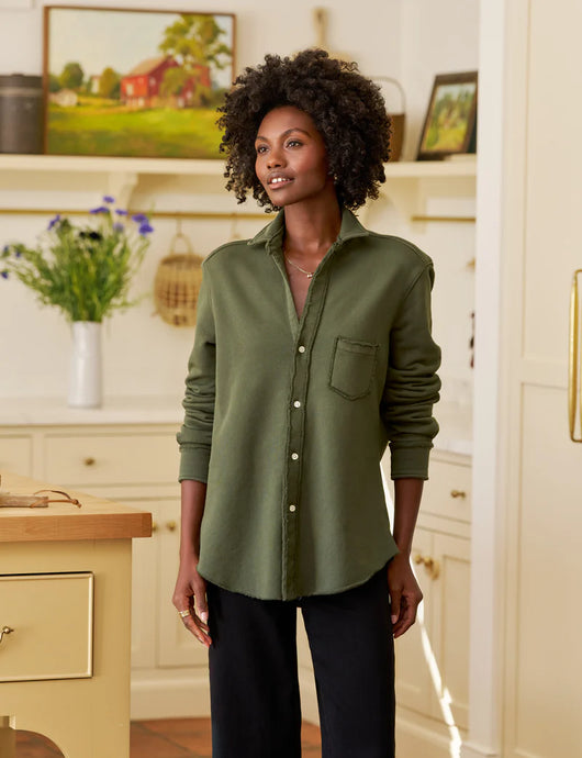 Frank & Eileen | Eileen Sweatshirt Button-Up Caper Green