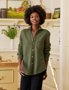 Frank & Eileen | Eileen Sweatshirt Button-Up Caper Green