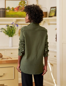 Frank & Eileen | Eileen Sweatshirt Button-Up Caper Green