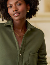 Load image into Gallery viewer, Frank &amp; Eileen | Eileen Sweatshirt Button-Up Caper Green