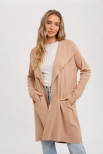 Load image into Gallery viewer, Jackie Drape Collar Cardigan | Latte
