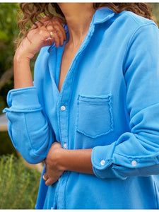 Frank & Eileen | Eileen Relaxed Button Up Shirt Wave Triple Fleece