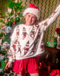 Queen Of Sparkles KIDS Elf On The Shelf Christmas Sweatshirt