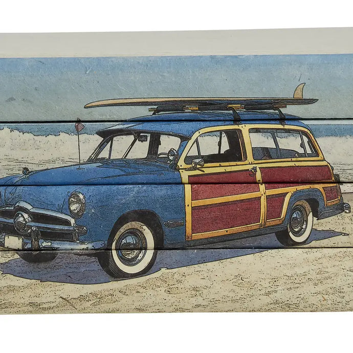 Woodie Wagon & Surfboard Books | Shelf Decor | Set of 4