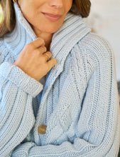Load image into Gallery viewer, Frank &amp; Eileen Mini Cotswolds Cropped Cable Knit Cardigan | Ice Blue
