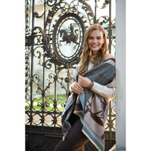 Load image into Gallery viewer, Equestrian Wrap Scarf | Chocolate &amp; Blue