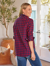 Load image into Gallery viewer, Frank &amp; Eileen | Eileen Relaxed Button-Up Shirt Red and Blue Plaid