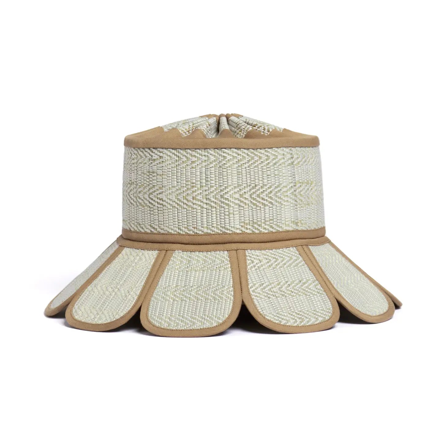 Lorna Murray ベージュ M Excellent Lorna Murray Hat Straw Folding Ribbon Beige Blue