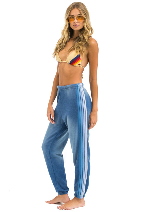 Aviator Nation 5 STRIPE SWEATPANTS | FADED WATER
