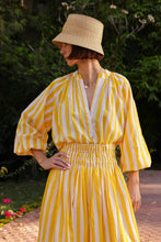 Load image into Gallery viewer, Maison Marigold Porto Popover Shirt | Yellow Cabana Stripe