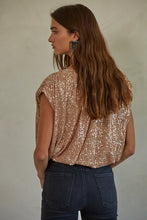 Load image into Gallery viewer, Sequin V-Neck Bodysuit | Rosegold