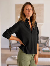 Load image into Gallery viewer, Frank &amp; Eileen Patrick Popover Henley | Vintage Jersey | Black