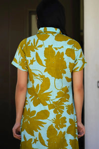 Olivia Turquoise Shirt Dress | Olive
