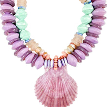 Load image into Gallery viewer, Twine &amp; Twig Layered Shell Necklace | Lilac