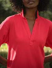 Load image into Gallery viewer, Frank &amp; Eileen Mini Emma Popover Henley Shirt Dress | Cherry Red