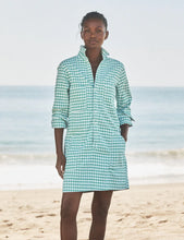 Load image into Gallery viewer, Southern Ireland Dress Utility Dress | Green Gingham Italian Performance Linen