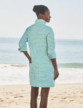 Load image into Gallery viewer, Southern Ireland Dress Utility Dress | Green Gingham Italian Performance Linen