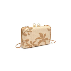Palm & Pearl Raffia Summer Clutch