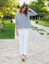 Load image into Gallery viewer, Frank &amp; Eileen Patrick Popover Henley Tee | Navy French Stripe