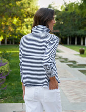 Load image into Gallery viewer, Frank &amp; Eileen Patrick Popover Henley Tee | Navy French Stripe