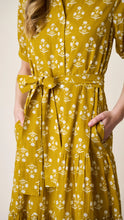 Load image into Gallery viewer, FINAL SALE Marea Short Sleeve Shirt Dress | Chartreuse Daffodil