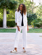 Load image into Gallery viewer, Frank &amp; Eileen Mini Belfast Cropped Peacoat | Italian Performance Linen | White