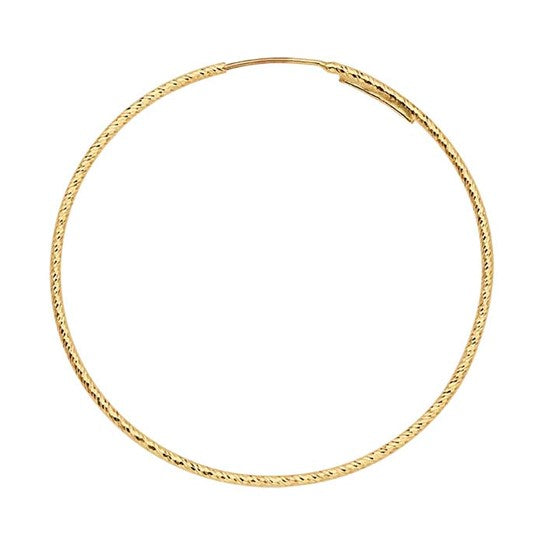 14K Gold Thin Sparkle Hoops