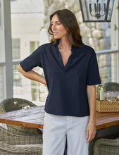 Load image into Gallery viewer, Frank &amp; Eileen Patty Short Sleeve Popover Henley | Classic Navy